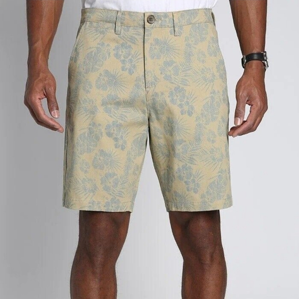 Jachs New York Mens Sz 32 Printed Stretch Chino 9" Bleecker Short Hawaiian Print